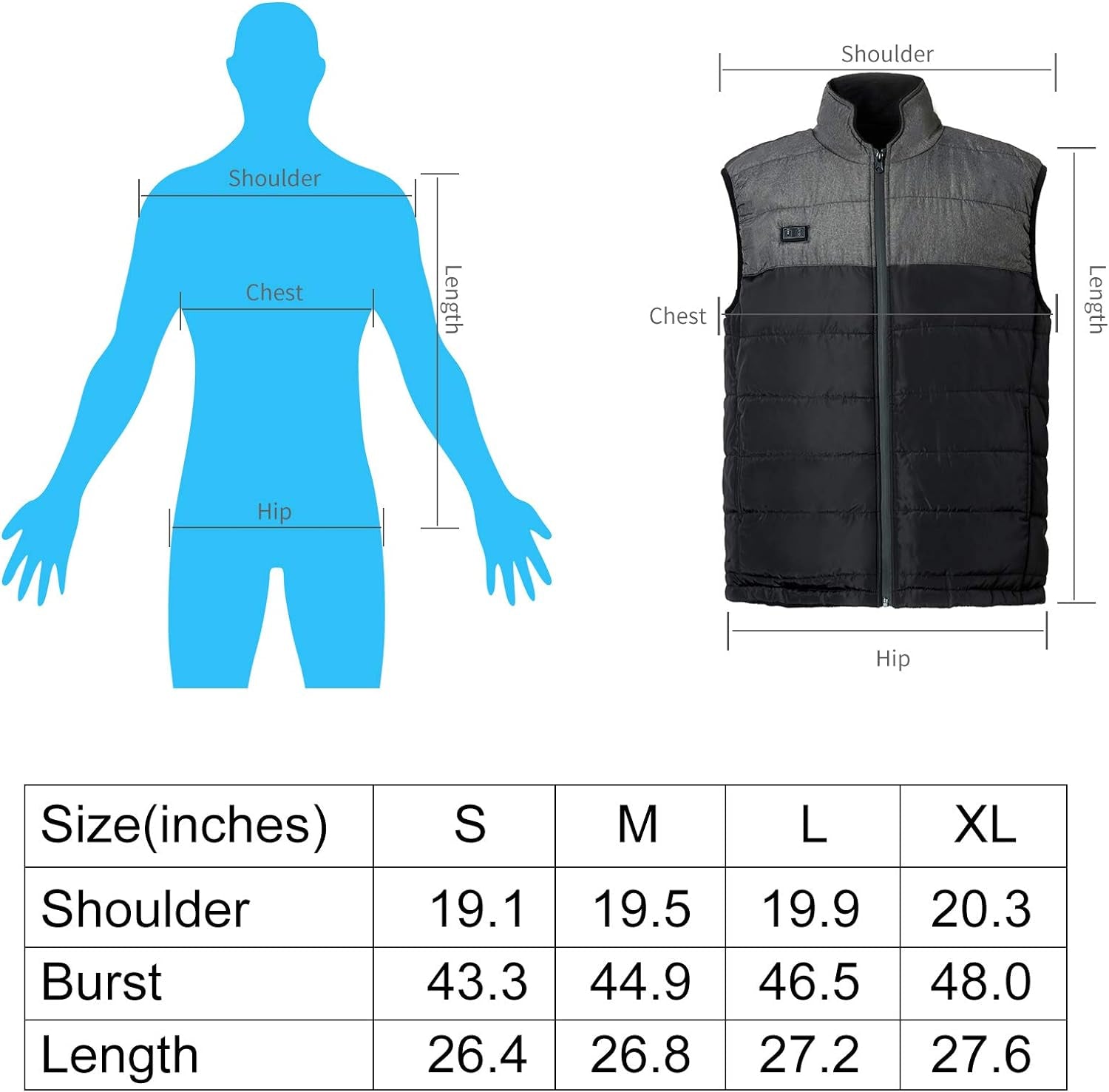 Heated Vest for Men, Mens Heated Vest Outdoor Clothing